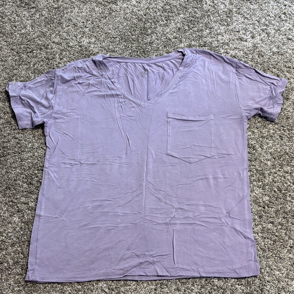 Kyte BABY Taro V-Neck Short Sleeve Top